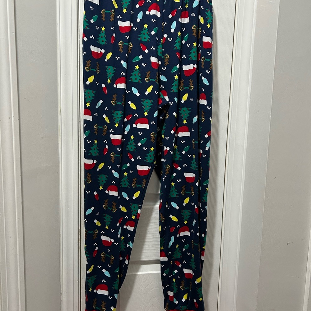 Holiday Time mens Pajama Bottoms - Navy with Festive Print
